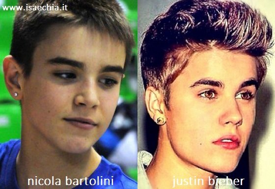Somiglianza tra Nicola Bartolini e Justin Bieber