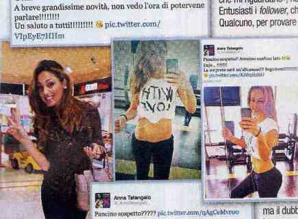 Visto nella Rete: Anna Tatangelo burlona gioca su un pancino sospetto preview