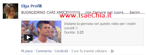 Elga Profili pubblica su Facebook un video dedicato a lei ed a Samuel Baiocchi… preview