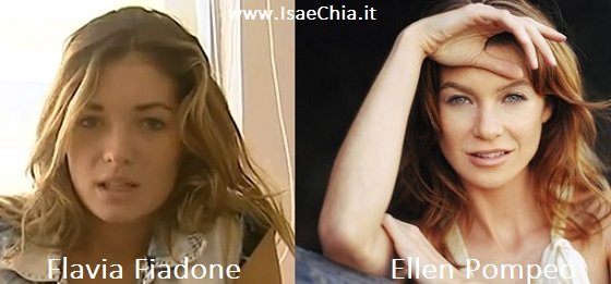 Somiglianza tra Flavia Fiadone ed Ellen Pompeo
