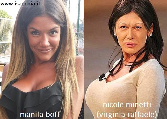 Somiglianza tra Manila Boff e la Nicole Minetti interpretata da Virginia Raffaele