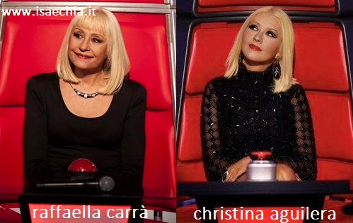 Somiglianza tra Raffaella Carrà e Christina Aguilera
