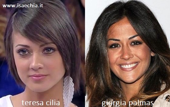 Somiglianza tra Teresa Cilia e Giorgia Palmas