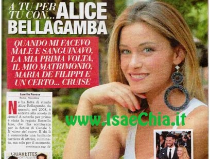 Alice Bellagamba: “Quando mi facevo male e sanguinavo, la mia prima volta, il mio matrimonio, Maria De Filippi e un certo… Cruise”