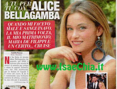 Alice Bellagamba: “Quando mi facevo male e sanguinavo, la mia prima volta, il mio matrimonio, Maria De Filippi e un certo… Cruise” preview