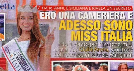 Miss Italia Giulia Arena: “Ero una cameriera e adesso sono Miss Italia”