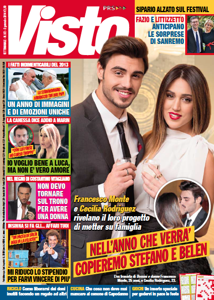 Francesco Monte e Cecilia Rodriguez coppia dell’anno in copertina sul prossimo numero di ‘Visto’