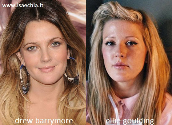 Somiglianza tra Drew Barrymore e Ellie Goulding preview