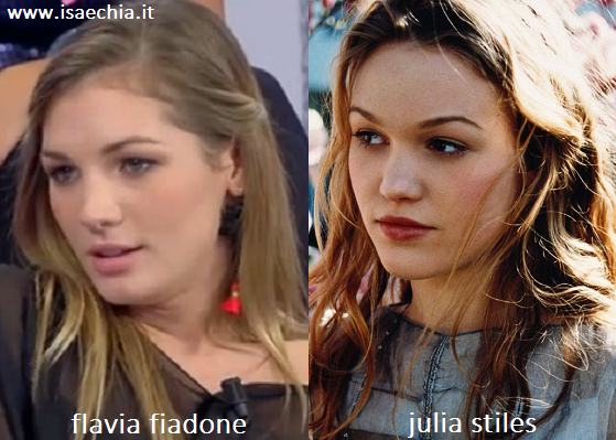 Somiglianza tra Flavia Fiadone e Julia Stiles