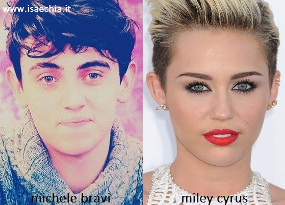 Somiglianza tra Michele Bravi e Miley Cyrus