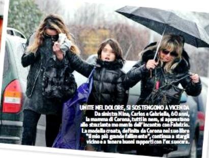 Nina Moric, Carlos e la mamma Gabriella: quei raggi di sole vestiti di nero per Fabrizio Corona