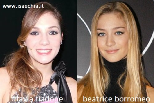 Somiglianza tra Flavia Fiadone e Beatrice Borromeo