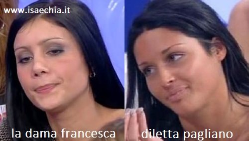 Somiglianza tra la dama Francesca e Diletta Pagliano