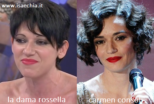 Somiglianza tra la dama Rossella e Carmen Consoli