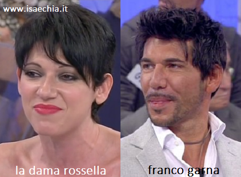 Somiglianza tra la dama Rossella e Franco Garna