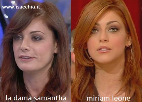 Somiglianza tra la dama Samantha e Miriam Leone