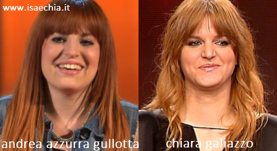 Somiglianza tra Andrea Azzurra Gullotta e Chiara Galiazzo