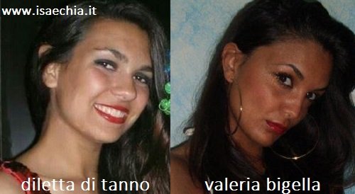 Somiglianza tra Diletta Di Tanno e Valeria Bigella