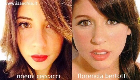 Somiglianza tra Noemi Ceccacci e Florencia Bertotti
