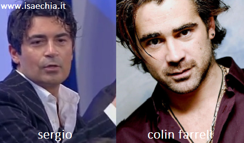 Somiglianza tra Sergio, cavaliere del Trono over di ‘Uomini e Donne’, e Colin Farrell