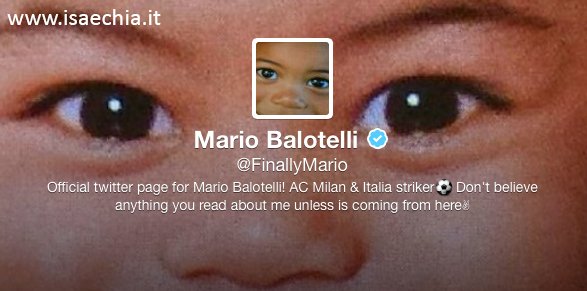 Mario Balotelli: il volto della piccola Pia compare sul suo profilo Twitter