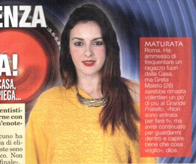 Greta Maisto: “Che sofferenza un mese senza sesso…Ma non mi sarei fatta toccare da nessuno!” preview