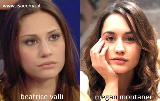 Somiglianza tra Beatrice Valli e Megan Montaner