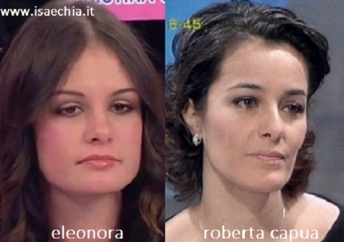 Somiglianza tra Eleonora, corteggiatrice nel Trono blu di ‘Uomini e Donne’, e Roberta Capua