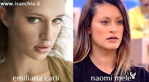 Somiglianza tra Emiliana Carli e Naomi Mele