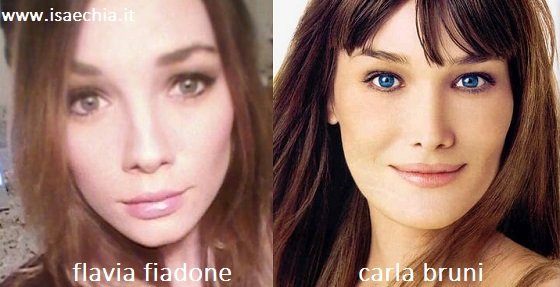 Somiglianza tra Flavia Fiadone e Carla Bruni