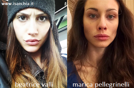 Somiglianza tra Beatrice Valli e Marica Pellegrinelli