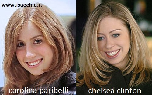 Somiglianza tra Carolina Paribelli e Chelsea Clinton