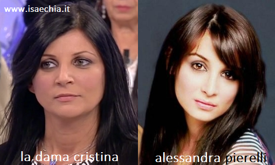 Somiglianza tra Cristina, dama del Trono over di 'Uomini e Donne', e Alessandra Pierelli