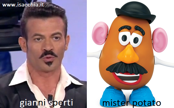 Somiglianza tra Gianni Sperti e Mister Potato