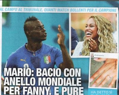 Mario Balotelli: bacio con anello mondiale per Fanny Neguesha. E pure Raffaella Fico si sposa!