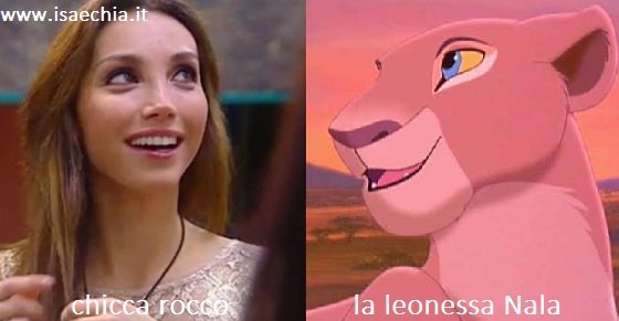 Somiglianza tra Chicca Rocco e la leonessa Nala