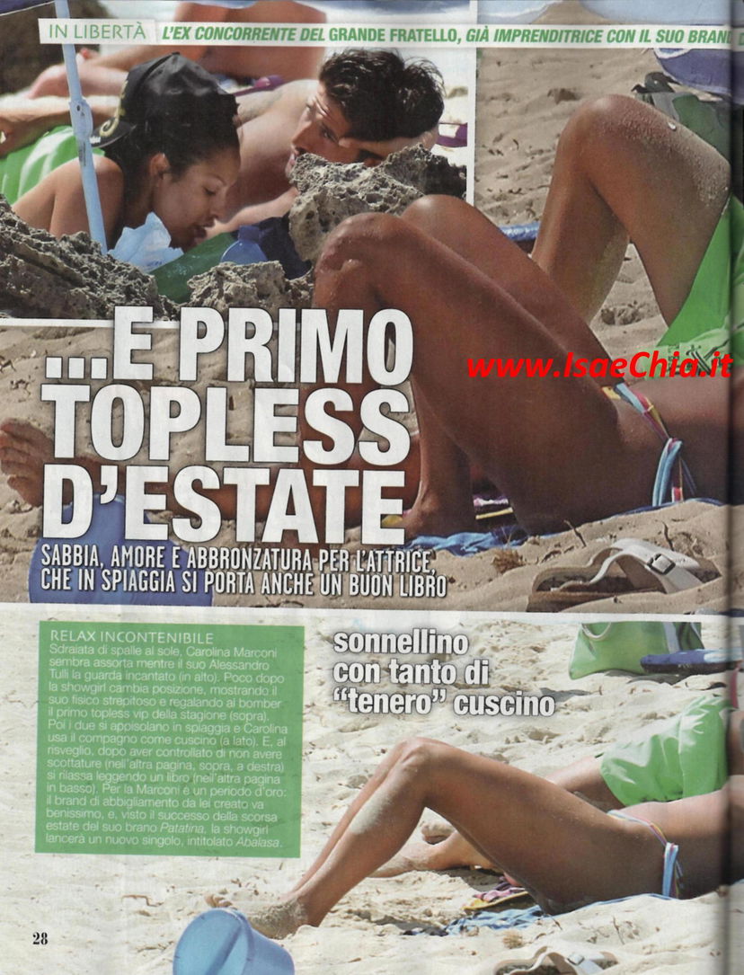 Carolina Marconi: primo topless d’estate e primo bacio con Alessandro Tulli preview