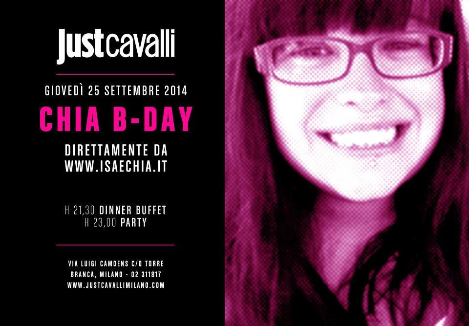 ‘Chia B Day’: vi aspettiamo giovedì al Just Cavalli di Milano!