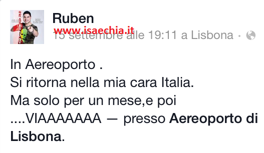Ruben Mendes su Facebook