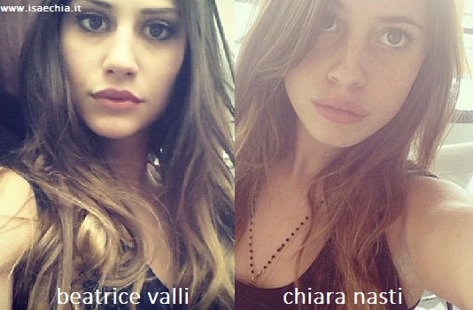 Somiglianza tra Beatrice Valli e Chiara Nasti preview