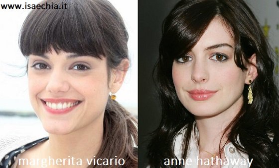 Somiglianza tra Margherita Vicario e Anne Hathaway