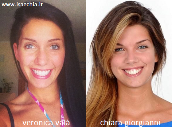 Somiglianza tra Veronica Valà e Chiara Giorgianni