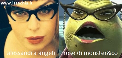 Somiglianza tra Alessandra Angeli e Rose di Monsters & Co
