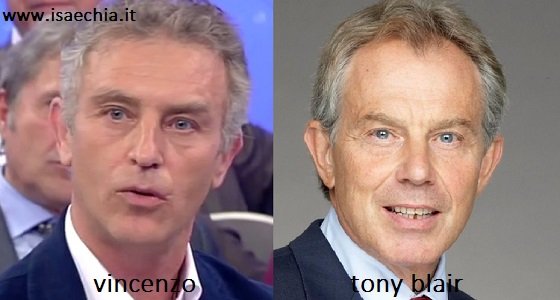 Somiglianza tra Vincenzo, cavaliere del Trono over di ‘Uomini e Donne’, e Tony Blair