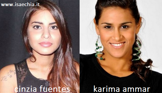 Somiglianza tra Cinzia Fuentes e Karima Ammar