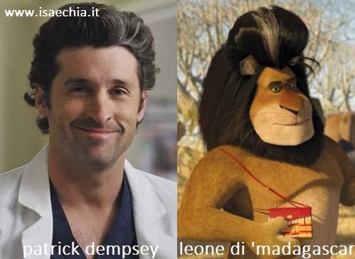 Somiglianza tra Patrick Dempsey e il leone di ‘Madagascar 2’