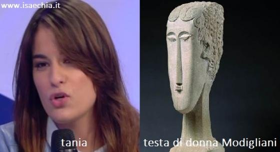Somiglianza tra Tania e la 'Testa di donna' di Modigliani