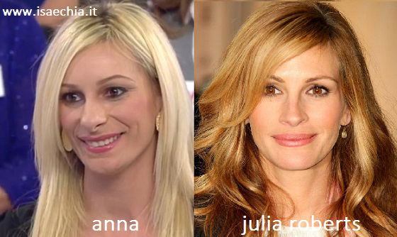 Somiglianza tra Anna, dama del Trono over di ‘Uomini e Donne’, e Julia Roberts article-post