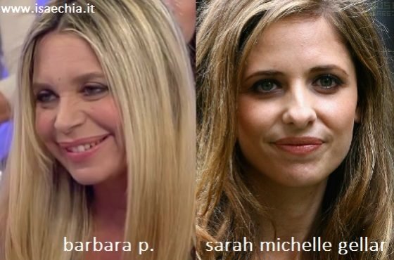 Somiglianza tra Barbara P. e Sarah Michelle Gellar