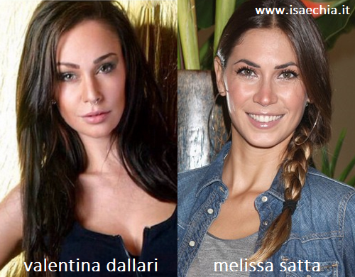 Somiglianza tra Valentina Dallari e Melissa Satta
